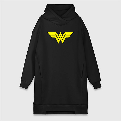 Женская толстовка-платье Wonder woman logo / Черный – фото 1