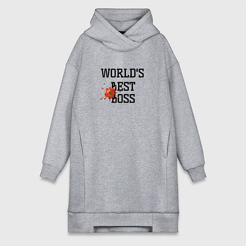 Женская толстовка-платье Worlds best boss / Меланж – фото 1