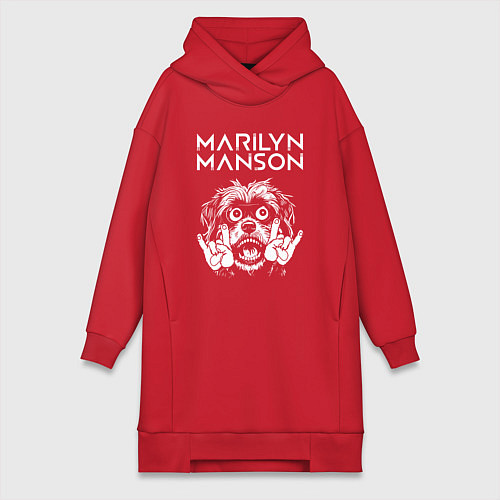 Женская толстовка-платье Marilyn Manson rock dog / Красный – фото 1