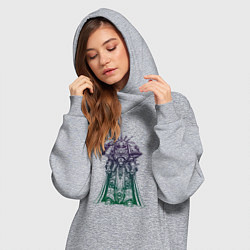 Женское худи-платье Воин из вселенной Вархаммер 40000, цвет: меланж — фото 2