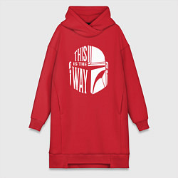 Женское худи-платье This is the way helmet The mandolorian, цвет: красный