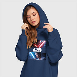 Женское худи-платье Звездные войны - Пробуждение силы, цвет: тёмно-синий — фото 2