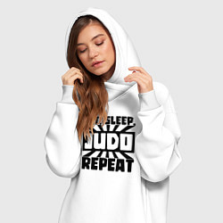 Женское худи-платье Есть спать дзюдо, цвет: белый — фото 2