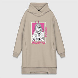 Женская толстовка-платье Человек-бензопила Пауэр каваи