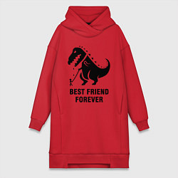Женское худи-платье Godzilla best friend, цвет: красный