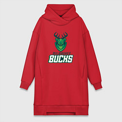 Женское худи-платье Milwaukee Bucks NBA, цвет: красный