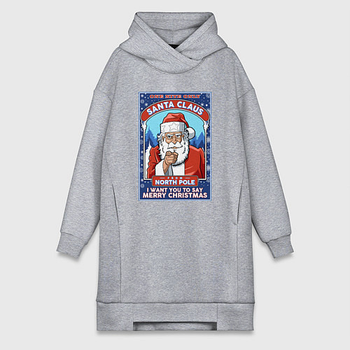 Женская толстовка-платье Santa Claus north pole / Меланж – фото 1