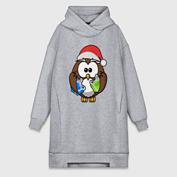 Женское худи-платье Сова Клаус, цвет: меланж