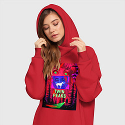 Женское худи-платье Загадка Лоры Палмер, цвет: красный — фото 2