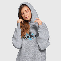 Женское худи-платье Хоккейный стиль, цвет: меланж — фото 2