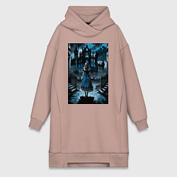 Женская толстовка-платье Готичная Алиса в стране чудес