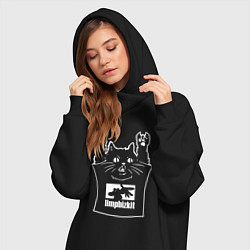 Женское худи-платье Limp Bizkit - cat rock, цвет: черный — фото 2