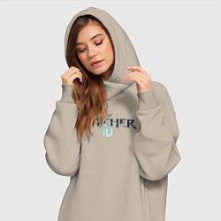 Женское худи-платье The witcher 4 logo, цвет: миндальный — фото 2