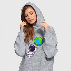 Женское худи-платье Прикосновение планеты, цвет: меланж — фото 2