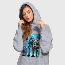Женское худи-платье Rick and Morty - cyber special forces, цвет: меланж — фото 2