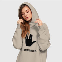 Женское худи-платье Вулканский салют, цвет: миндальный — фото 2