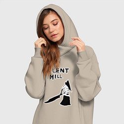 Женское худи-платье Silent hill силуэт, цвет: миндальный — фото 2