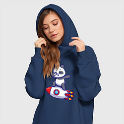 Женское худи-платье Rocket panda, цвет: тёмно-синий — фото 2