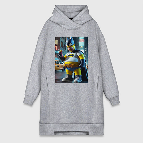 Женская толстовка-платье Бэтсимпсон купил в фастфуде картофель фри / Меланж – фото 1