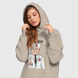 Женское худи-платье Чиловый парень дурка, цвет: миндальный — фото 2