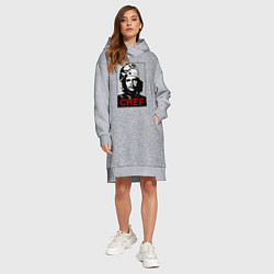 Женское худи-платье Че Гевара - шеф повар, цвет: меланж — фото 2