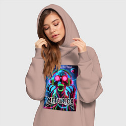 Женское худи-платье Metallica - playbill of the intergalactic tour, цвет: пыльно-розовый — фото 2