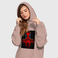 Женское худи-платье Человек паук майлз моралес, цвет: пыльно-розовый — фото 2