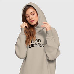 Женское худи-платье Lord of the drinks logo, цвет: миндальный — фото 2