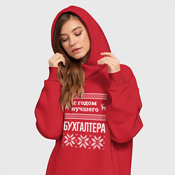Женское худи-платье С годом бухгалтера, цвет: красный — фото 2