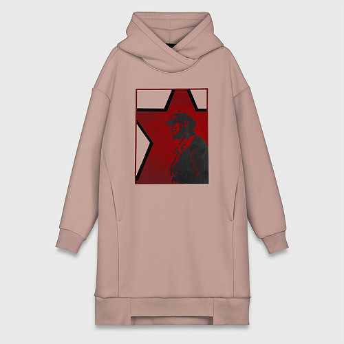 Женская толстовка-платье Владимир Ильич Ленин / Пыльно-розовый – фото 1
