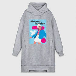Женское худи-платье Я и мода pop art, цвет: меланж