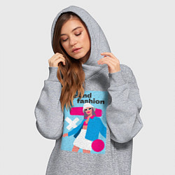 Женское худи-платье Я и мода pop art, цвет: меланж — фото 2
