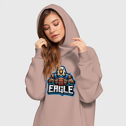 Женское худи-платье Eagle basketball, цвет: пыльно-розовый — фото 2