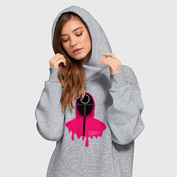 Женское худи-платье Розовый охранник, цвет: меланж — фото 2