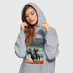 Женское худи-платье Venom the last dance - Eddie rides on a symbiote h, цвет: меланж — фото 2