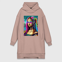 Женское худи-платье The Gioconda of our days is eclectic, цвет: пыльно-розовый