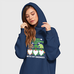Женское худи-платье Happy St Patricks day - dwarves, цвет: тёмно-синий — фото 2