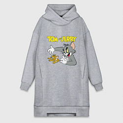 Женская толстовка-платье Том и Джерри - кот и мышь