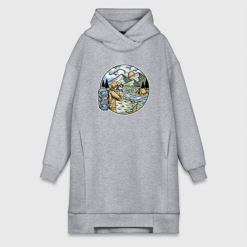 Женская толстовка-платье Фото пейзаж / Меланж – фото 1