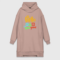 Женское худи-платье Hello squid game, цвет: пыльно-розовый