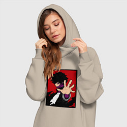 Женское худи-платье Моя геройская академия Dabi, цвет: миндальный — фото 2