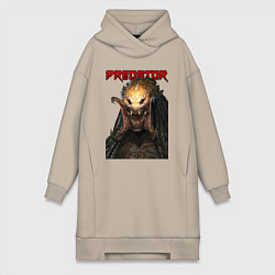 Женское худи-платье Predator scream, цвет: миндальный