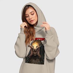 Женское худи-платье Predator scream, цвет: миндальный — фото 2