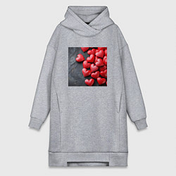 Женская толстовка-платье Маленькие сердца