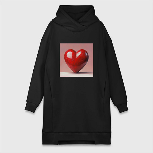Женская толстовка-платье Огромная любовь / Черный – фото 1