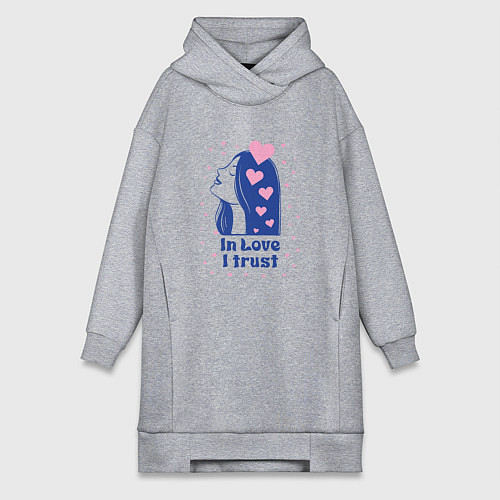 Женская толстовка-платье Верю в любовь / Меланж – фото 1