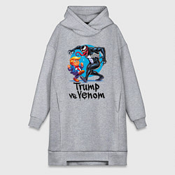 Женское худи-платье Venom vs Donald Trump - ai art fantasy, цвет: меланж