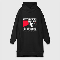 Женское худи-платье Токийский Гуль Кен, цвет: черный