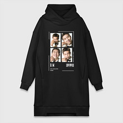 Женское худи-платье Namjoon bts 4cut, цвет: черный