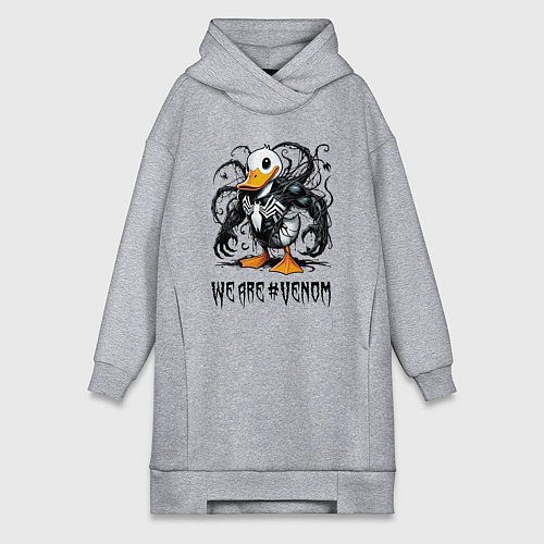 Женская толстовка-платье Venom-Duck - meme / Меланж – фото 1